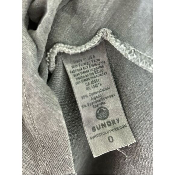 Sundry Ruched Crew Neck Midi T-Shirt Dress Women’s Gray Size 0 - Picture 5 of 5